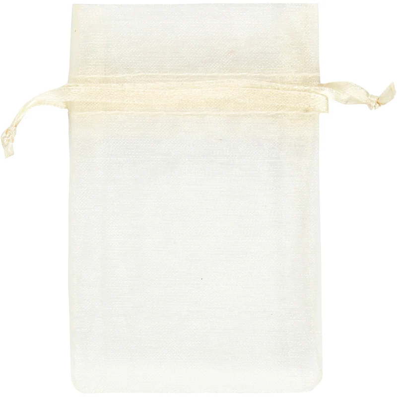 Organza-Beutel, Größe 7x10 cm, Naturweiß, 10 Stk/ 1 Pck [HOB-4743921]