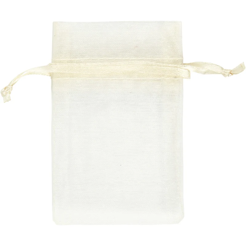Organza-Beutel, Größe 7x10 cm, Naturweiß, 10 Stk/ 1 Pck [HOB-4743921]