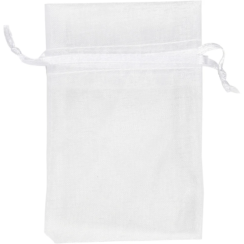 Organza-Beutel, Größe 7x10 cm, Weiß, 10 Stk/ 1 Pck [HOB-4743901]