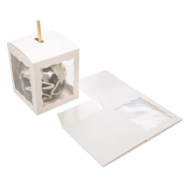 Geschenkschachteln Kraft Weiß mit 3 Fenstern 10.2x10.2x11.7cm (25 Stück) [WGWG349]