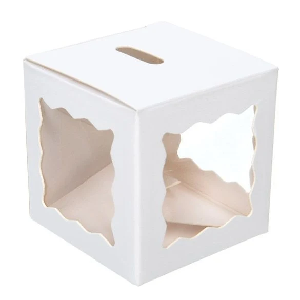 Pappschachteln Weiß mit 3 Fenstern 5x5x5cm (25 Stück) [WGWG347]