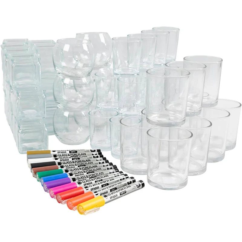 Gruppen-Kreativset Kerzengläser, 1 Set [HOB-97418]