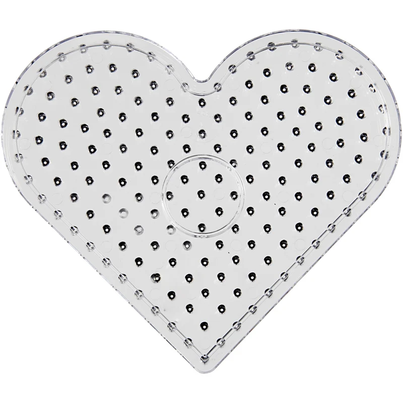 Steckplatte, Herz, Größe 17,5x17,5 cm, JUMBO, Transparent, 1 Stk [HOB-753250]