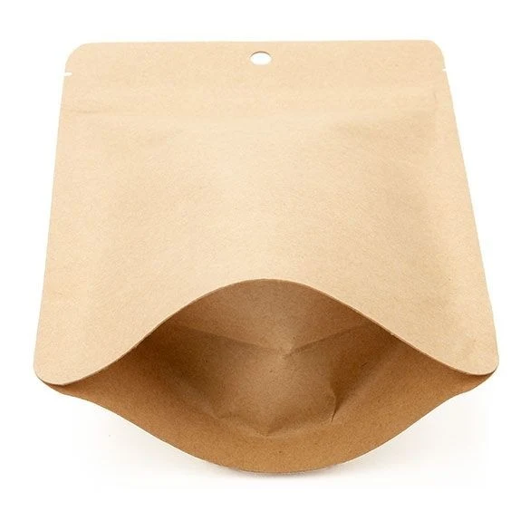Öko Standbodenbeutel Kraft/Bioplastik 113 Gramm | 13x7.9x20.6cm (100 Stück) [ZBGEK3]