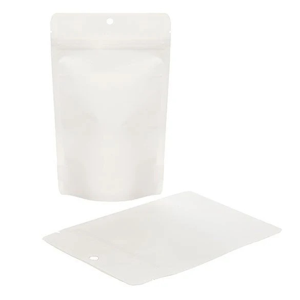 Öko Standbodenbeutel Kraft/Bioplastik Weiß 113 Gramm | 13x7.9x20.6cm (100 Stück) [ZBGEK3W]