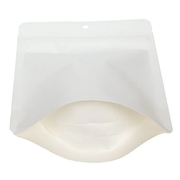 Öko Standbodenbeutel Kraft/Bioplastik Weiß 113 Gramm | 13x7.9x20.6cm (100 Stück) [ZBGEK3W]
