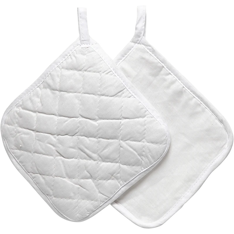 Topflappen, Größe 20x20 cm, 145 g, Weiß, 1 Paar [HOB-444600]