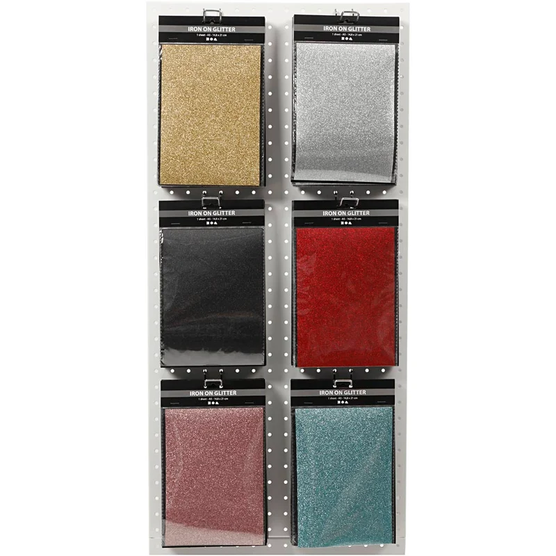 Bügelfolie, Blatt 148x210 mm, Glitter, Sortierte Farben, 6x10 Bl./ 1 Pck [HOB-44337]