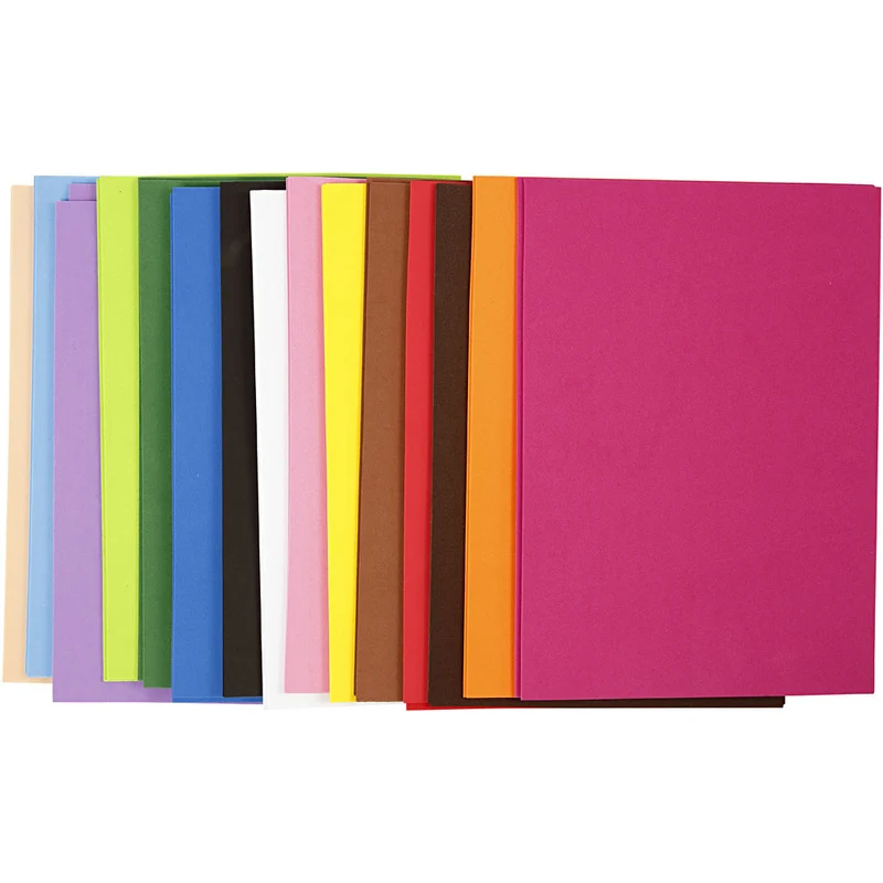 Moosgummi , A4, Blatt 210x297 mm, Dicke 2 mm, 30 Bl. sort./ 1 Pck [HOB-79018]