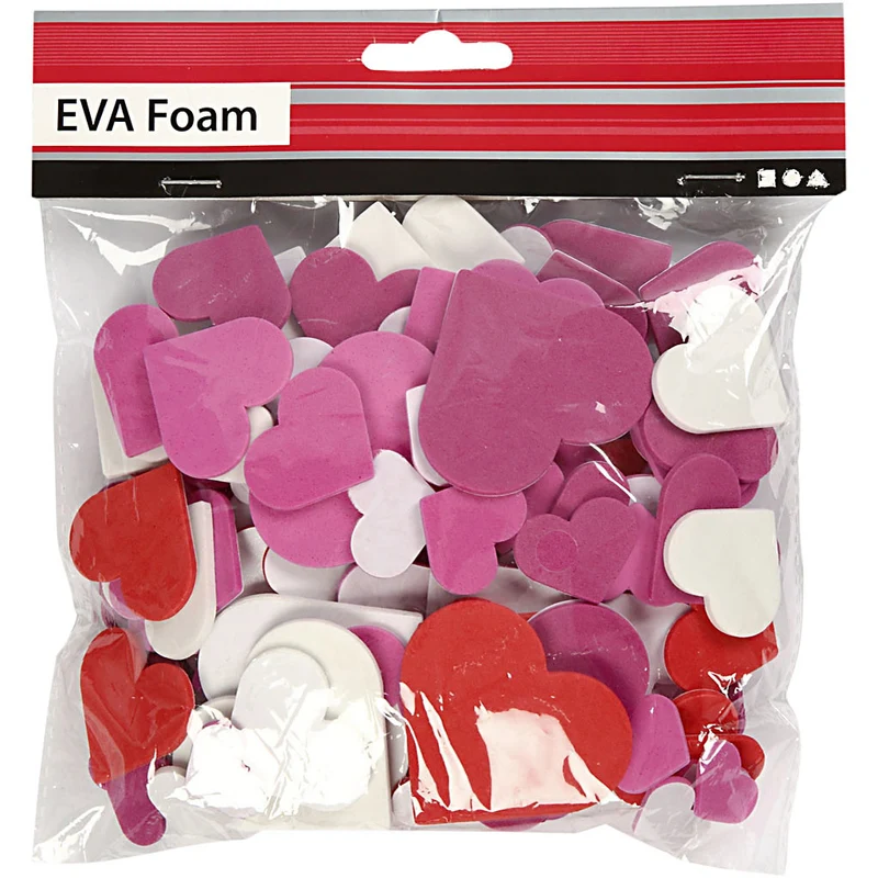 Moosgummi-Aufkleber, Größe 20-50 mm, Dicke 2 mm, Sortierte Farben, 200 Stk/ 1 Pck [HOB-790150]