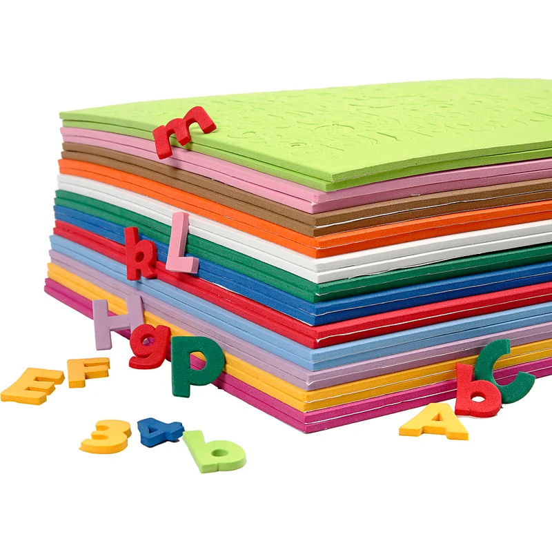 Moosgummi-Aufkleber, H 20 mm, Dicke 3 mm, Sortierte Farben, 24 Bl. sort./ 1 Pck [HOB-79008]
