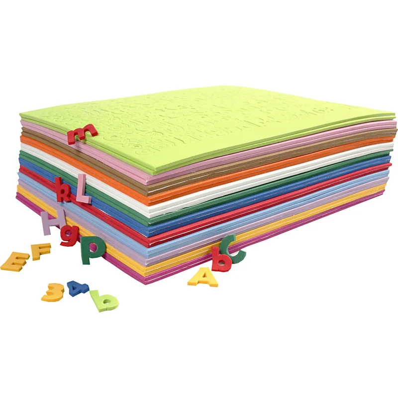 Moosgummi-Aufkleber, H 20 mm, Dicke 3 mm, Sortierte Farben, 24 Bl. sort./ 1 Pck [HOB-79008]