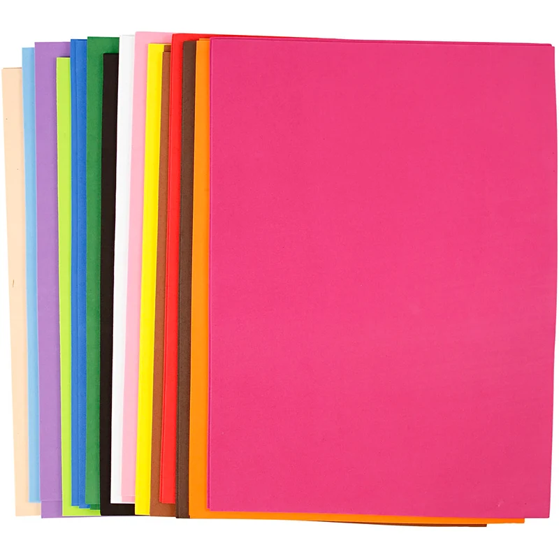 Moosgummi , A3, Blatt 297x420 mm, Dicke 2 mm, Sortierte Farben, 30 Bl. sort./ 1 Pck [HOB-79004]