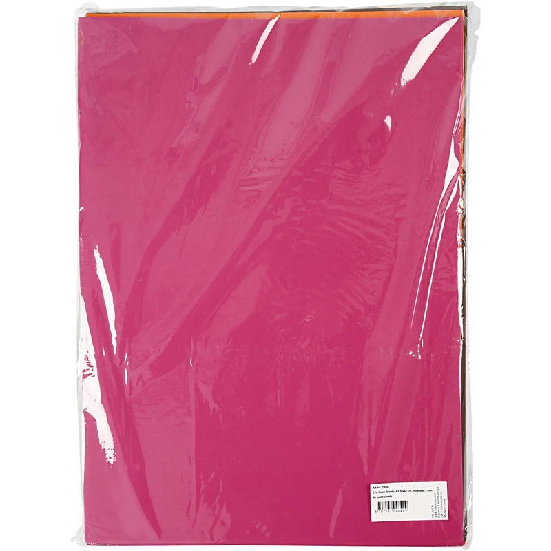 Moosgummi , A3, Blatt 297x420 mm, Dicke 2 mm, Sortierte Farben, 30 Bl. sort./ 1 Pck [HOB-79004]