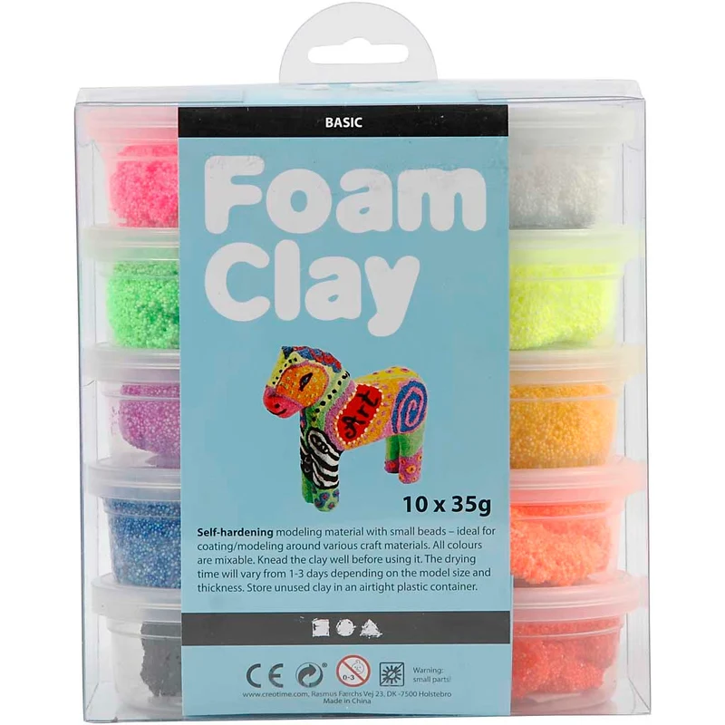 Foam Clay® , Sortierte Farben, 10x35 g/ 1 Pck [HOB-78930]