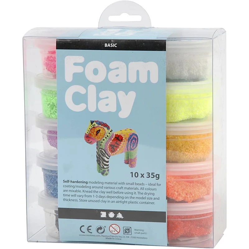 Foam Clay® , Sortierte Farben, 10x35 g/ 1 Pck [HOB-78930]