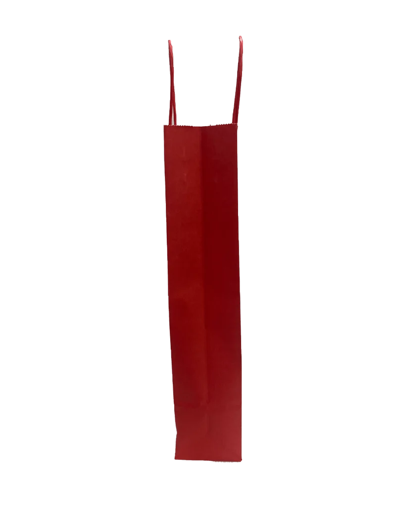 Papiertragetaschen für Flaschen 14x8x39cm Rot (50 Stück) [PAWF1439R]