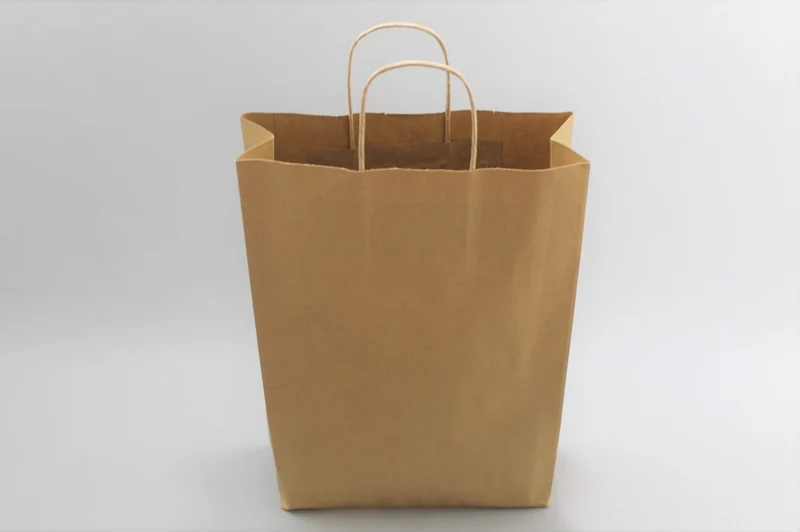 Papiertragetaschen für Flaschen 26x8x39cm Kraft + Kartonboden (50 Stück) [PAWF2639]