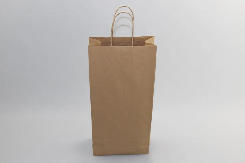 Papiertragetaschen für Flaschen 18x8x39cm Kraft (50 Stück) [PAWF1839]