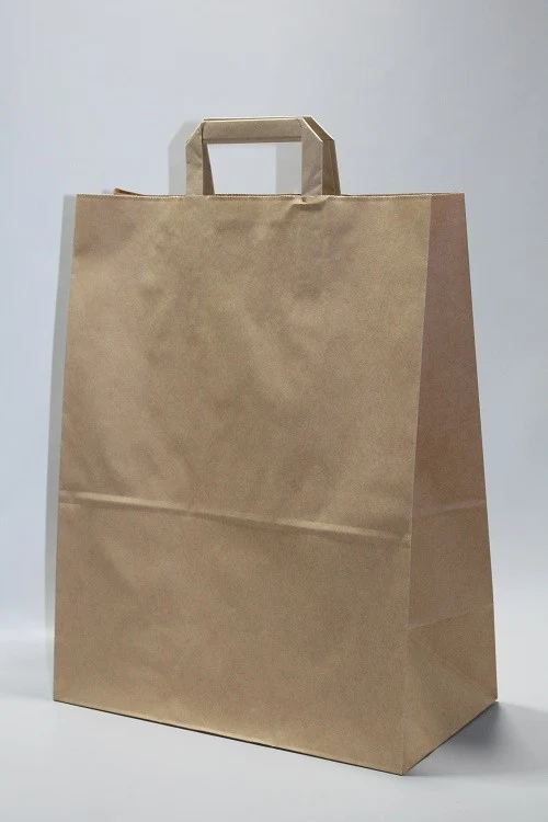 Öko Papiertragetaschen Braun 26x12x35cm (50 Stück) [PADB2635]