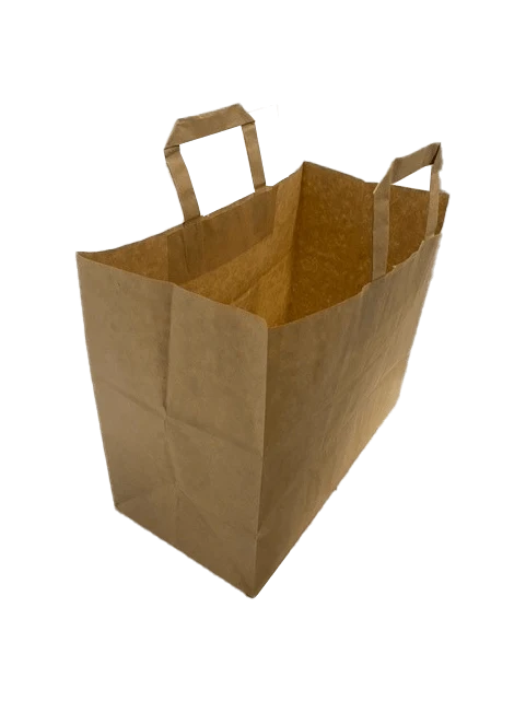 Öko Papiertragetaschen Braun 26x12x35cm (50 Stück) [PADB2635]