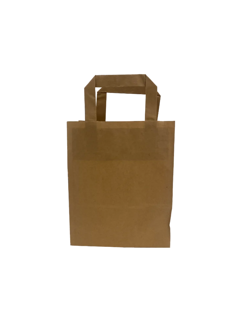 Öko Papiertragetaschen Braun 18x8x22cm (50 Stück) [PADB1822]