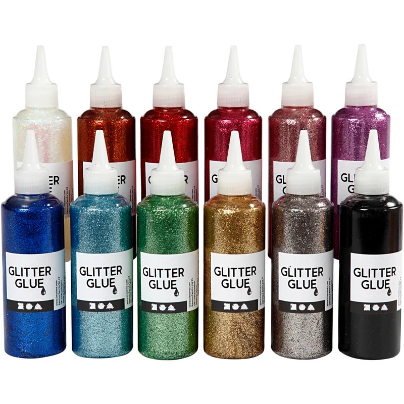 Glitzerkleber, Sortierte Farben, 12x118 ml/ 1 Pck [HOB-31820]