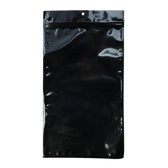 Druckverschlussbeutel Transparent/Schwarz 17.8x30.5cm mit Aufhängeloch (100 Stück) [HZB8CB]