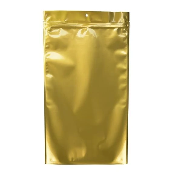 Druckverschlussbeutel Transparent/Gold 17.8x30.5cm mit Aufhängeloch (100 Stück) [HZB8CG]