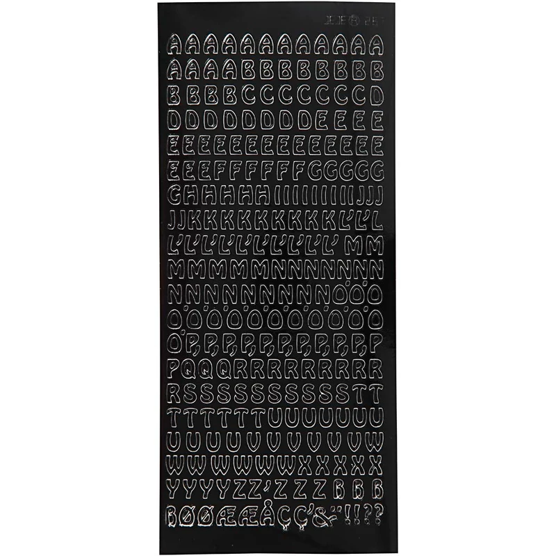 Sticker, Kleine Buchstaben, Blatt 10x23 cm, Schwarz, 1 Bl. [HOB-170289]