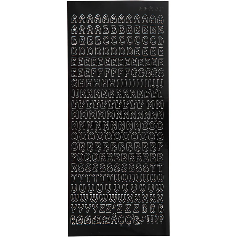 Sticker, Kleine Buchstaben, Blatt 10x23 cm, Schwarz, 1 Bl. [HOB-170289]