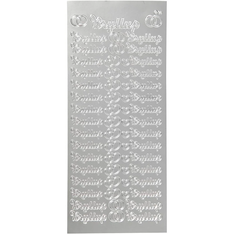 Sticker, Blatt 10x23 cm, Silber, 1 Bl. [HOB-170279]