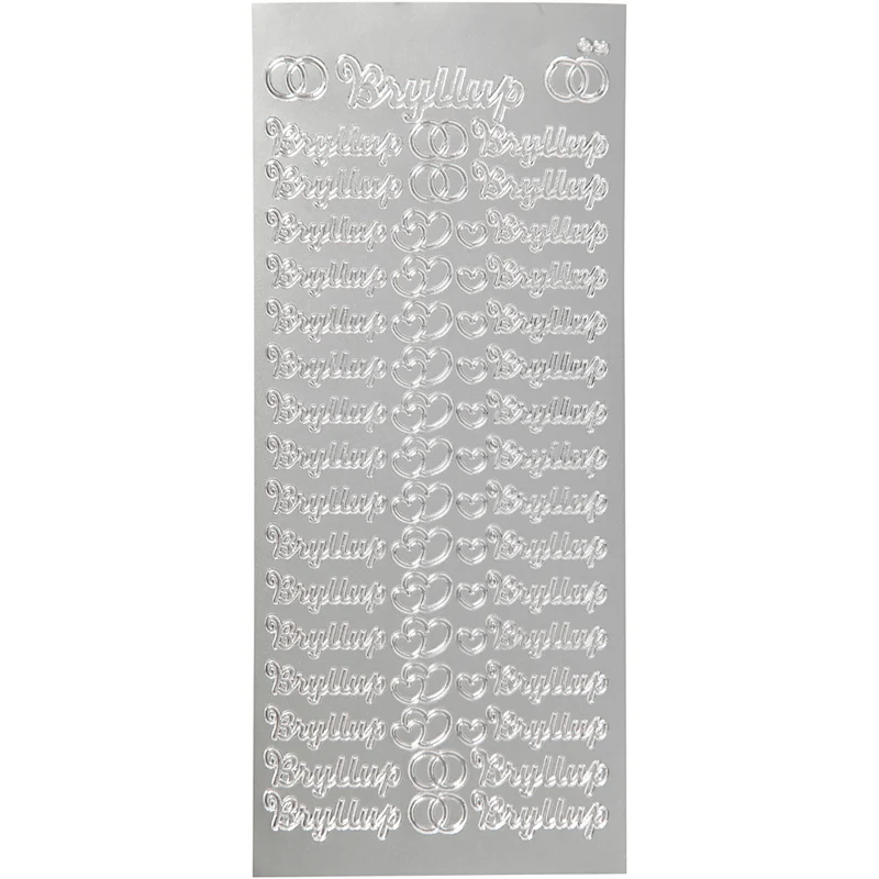Sticker, Blatt 10x23 cm, Silber, 1 Bl. [HOB-170279]
