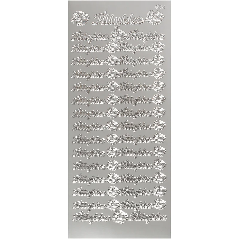 Sticker, Blatt 10x23 cm, Silber, 1 Bl. [HOB-170272]
