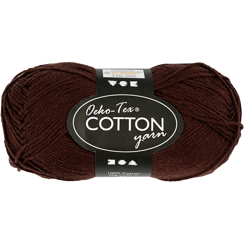 Baumwollgarn, Nr. 8/4, L 170 M, Nadel 3-3,5, Dunkelbraun, 50 g/ 1 Knäuel [HOB-431300]