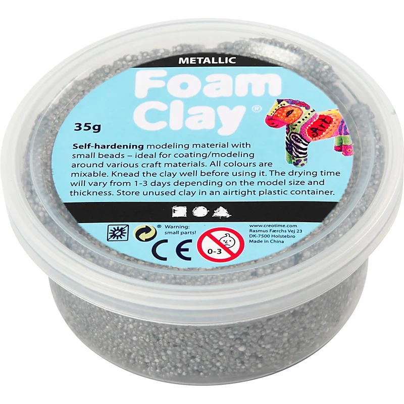 Foam Clay® , Metallic, Silber, 35 g/ 1 Dose [HOB-78917]