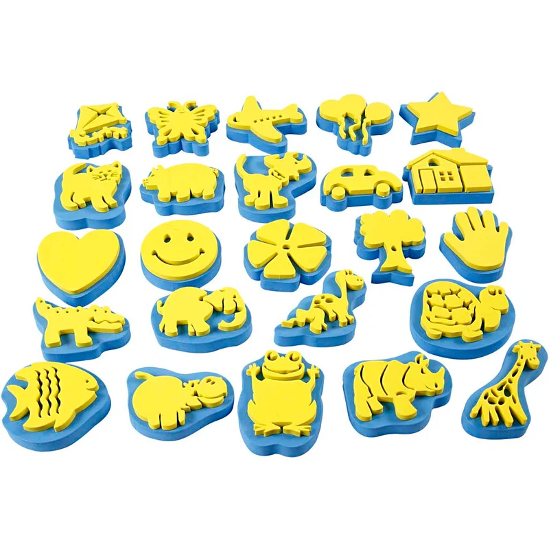 Moosgummi-Stempel, H 6-8 cm, B 6-8 cm, 24 Stk/ 1 Pck [HOB-95250]