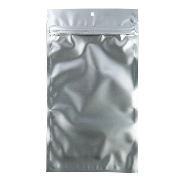 Druckverschlussbeutel Transparent/Silber 12.7x20.8cm mit Aufhängeloch (100 Stück) [HZB6S]