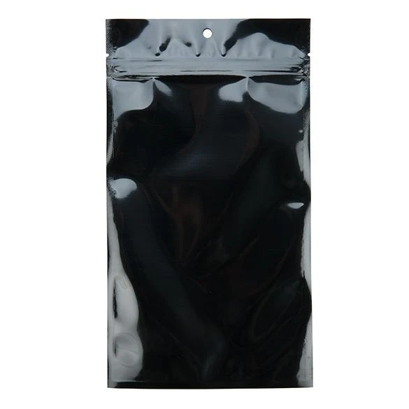 Druckverschlussbeutel Transparent/Schwarz 12.7x20.8cm mit Aufhängeloch (100 Stück) [HZB6CB]