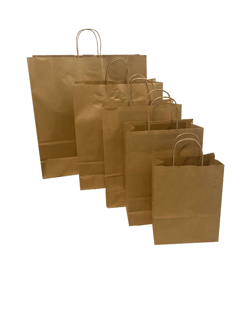 Papiertragetaschen Braun 22x10x28cm (50 Stück) [PAMB2231]