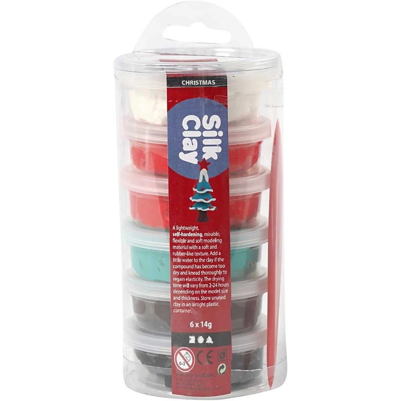 Silk Clay®, Weihnachtsfarben, 6x14 g/ 1 Pck [HOB-79150]