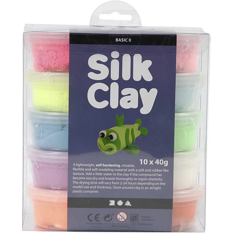 Silk Clay®, Basic 2, Sortierte Farben, 10x40 g/ 1 Pck [HOB-79146]