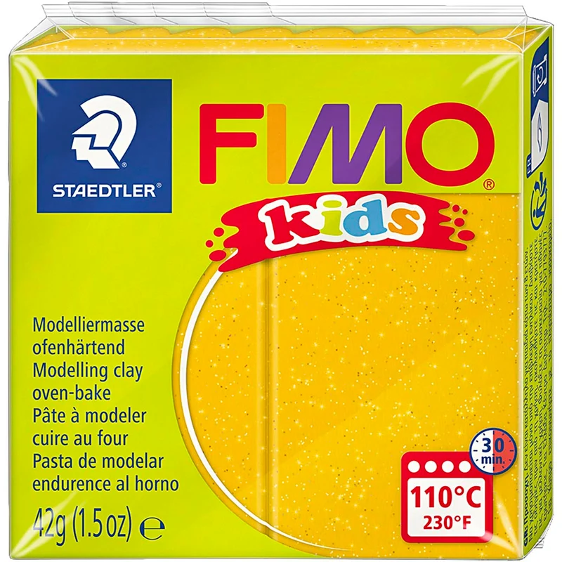 FIMO® Kids Clay, Glitter, Gold, 42 g/ 1 Pck [HOB-78535]
