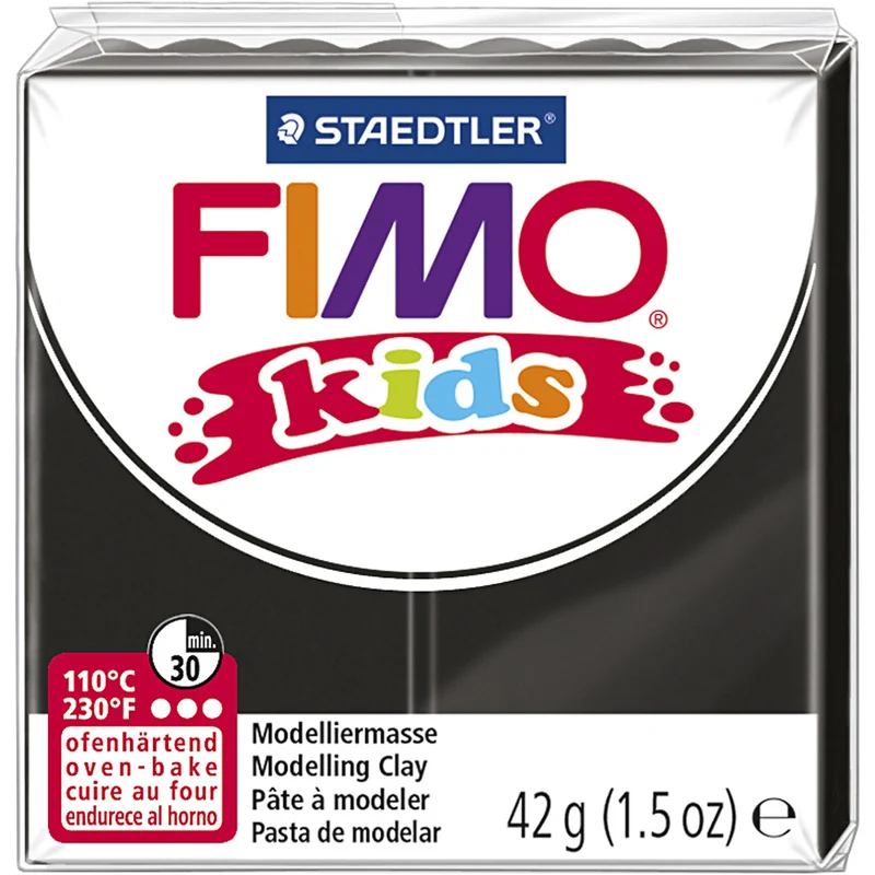 FIMO® Kids Clay, Schwarz, 42 g/ 1 Pck [HOB-78533]