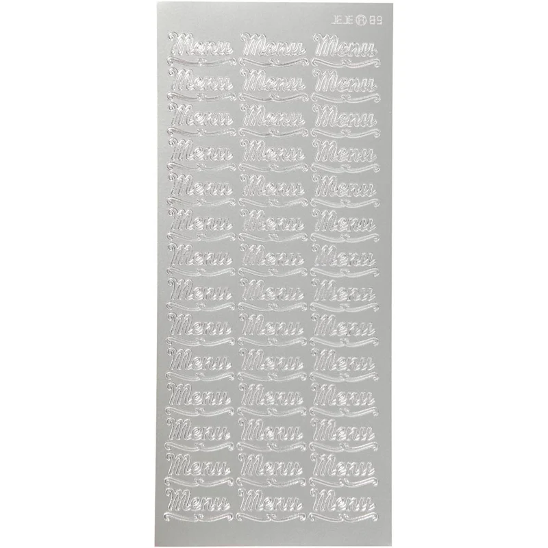 Sticker, Blatt 10x23 cm, Silber, 1 Bl. [HOB-170265]