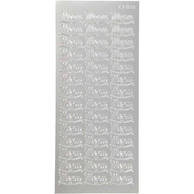 Sticker, Blatt 10x23 cm, Silber, 1 Bl. [HOB-170265]