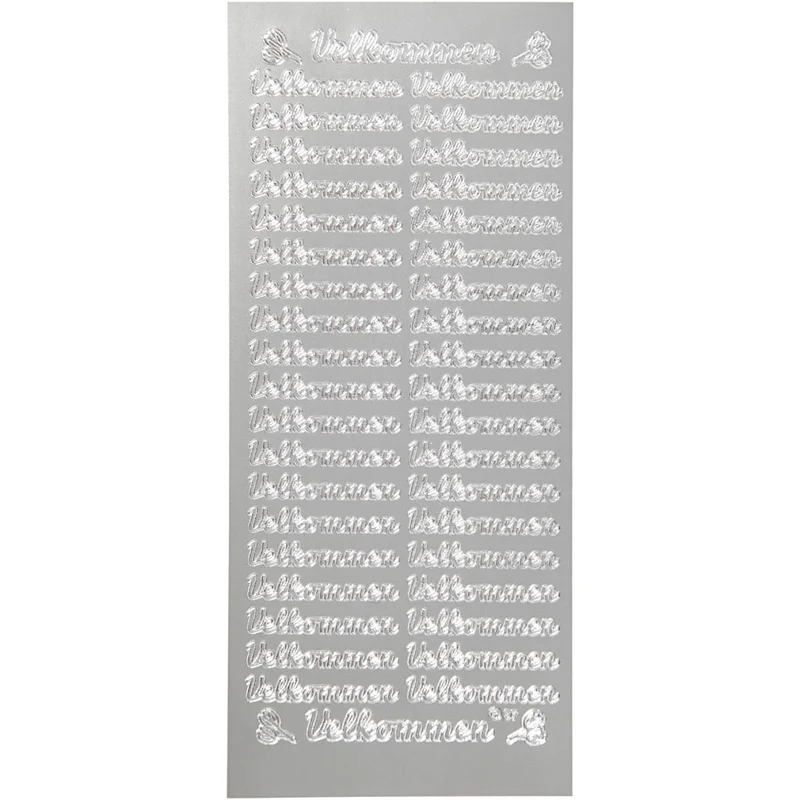 Sticker, Blatt 10x23 cm, Silber, 1 Bl. [HOB-170262]