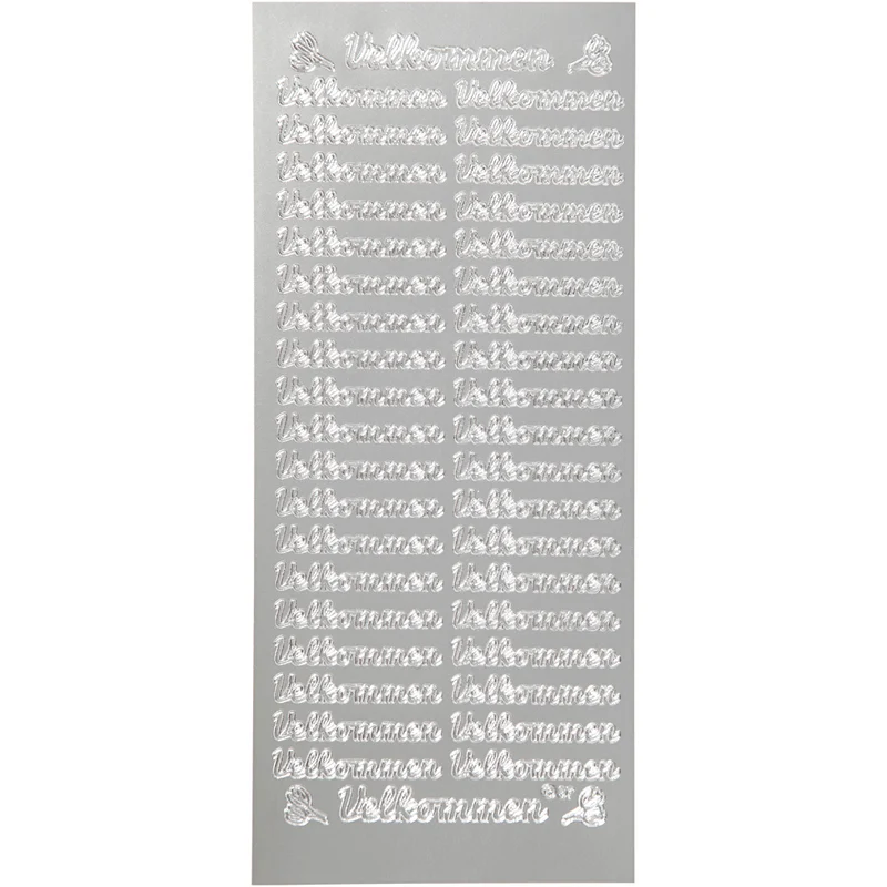 Sticker, Blatt 10x23 cm, Silber, 1 Bl. [HOB-170262]
