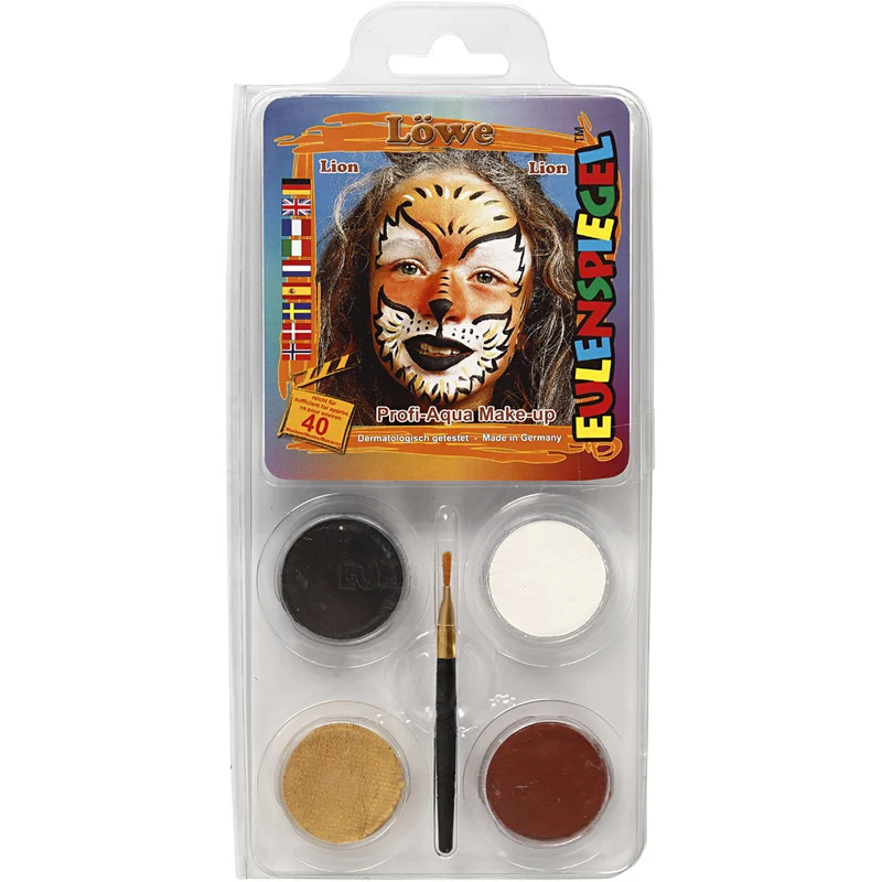 Eulenspiegel Gesichtsschminke - Motivset, Löwe, Sortierte Farben, 1 Set [HOB-76109]