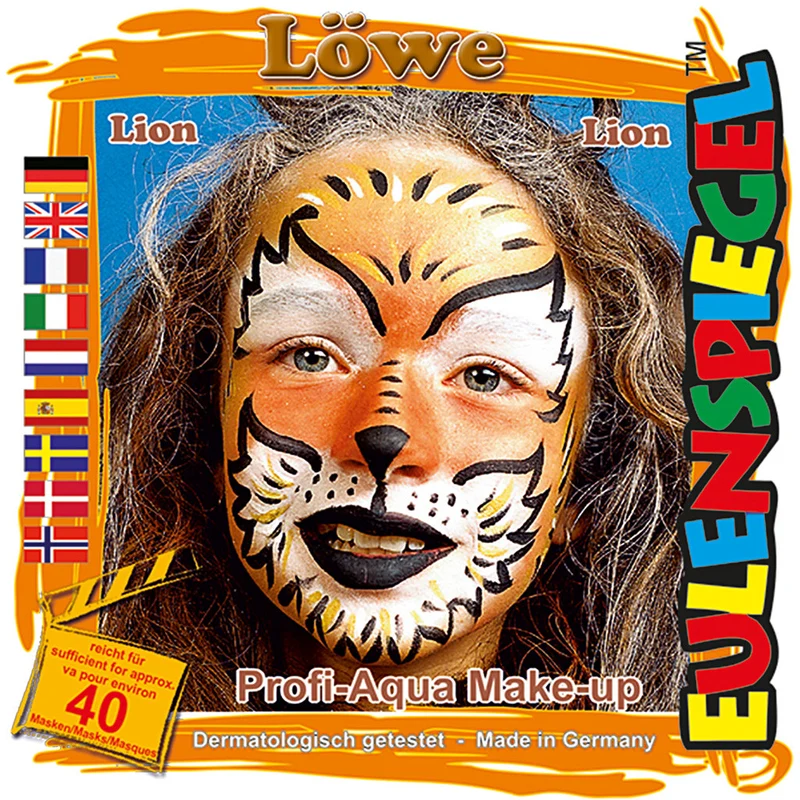 Eulenspiegel Gesichtsschminke - Motivset, Löwe, Sortierte Farben, 1 Set [HOB-76109]